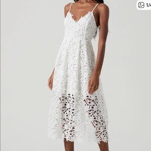 ASTR White Lace Midi Dress